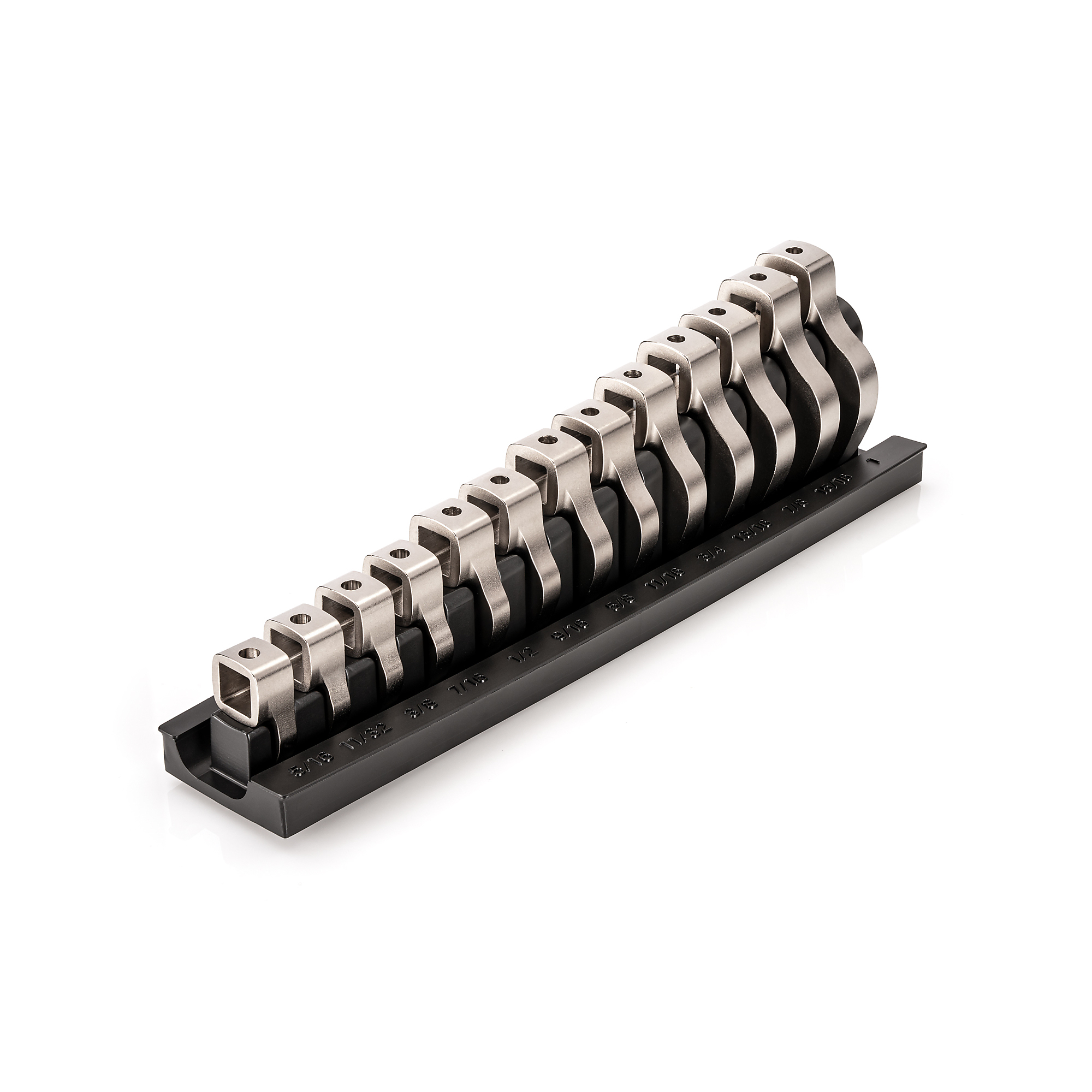TEKTON 3/8 Inch Drive Crowfoot Wrench Set with Rack, 13-Piece (5/16 - 1 in.) | WCF95101